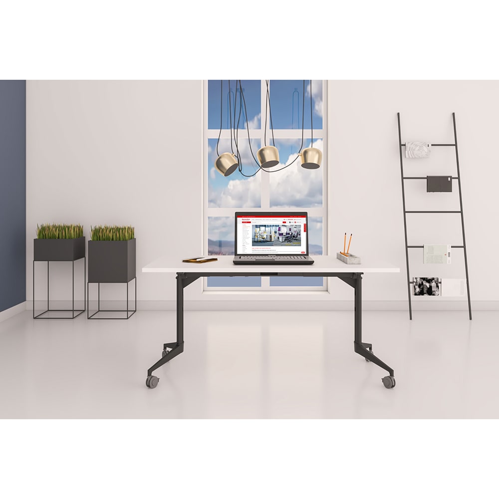 Мобилна сгъваема маса RFG Flip бял-черен